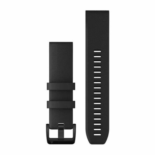 Garmin QuickFit® 22 Watch Band, Black with Black Stailess Steel Hardware