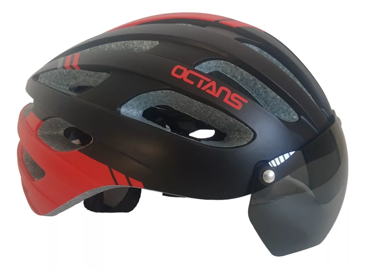 CASCO IN MOLD OCTANS L NEG/ROJO C/GAFA
