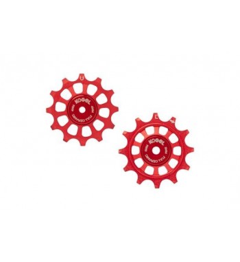 12/12T PULLEY SET FOR SHIM 11 - ROAD FULL CERAMIC (RED)